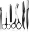 NAZQAT Multipurpose Eyebrow Kit for Women & Men, Includes Tweezers, Razor Tools, Scissors, Pack of 6