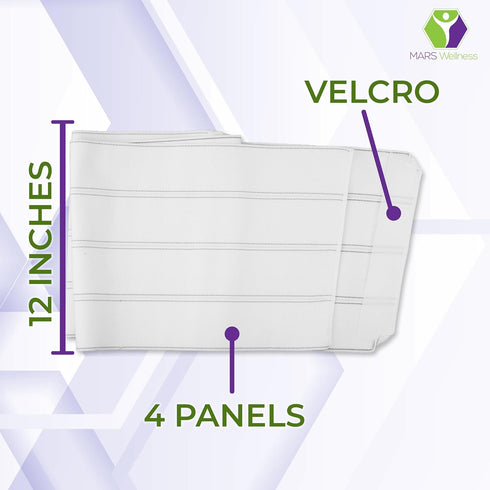 MARS WELLNESS Premium Plus Size Bariatric Abdominal Binder, 12" 4 Section/Panel for Waist Sizes 55" - 72"