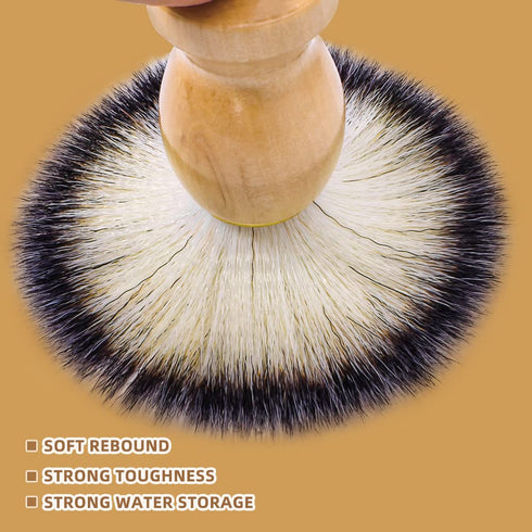 Shaving Brushes for Men, 3 Pack Travel Shaving Brush, Vegan Wood Handle, Hand Crafted Face Cleaning Tool