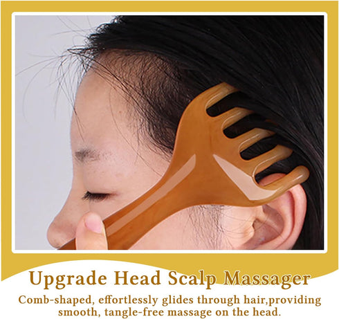 Set 2 GSHOW Scalp Massager Handheld Comb Resin Relax Massage Tool - Manual Relaxation Tool for Soothing Head Massage