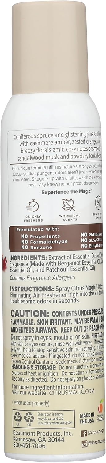 Citrus Magic Limited Edition Air Freshener Spray, Sweater Weather, 3-Ounce, Pack of 3
