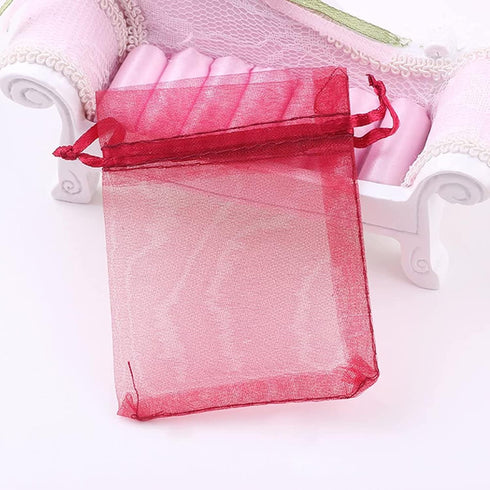 Wuligirl 100pcs Sheer Organza Bag 4X6 with Drawstring - Jewelry Pouches for Party Wedding Favors