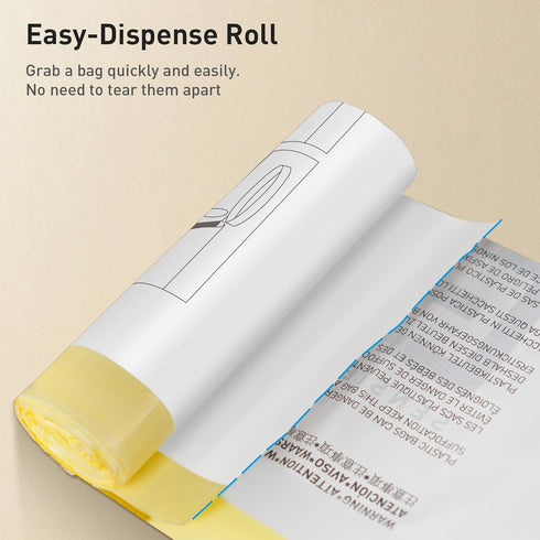 EKO Easy-Dispense Roll, 60 Count Extra-Strong Drawstring Trash Bags, 8 Gallon Clear White Can Liners
