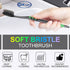 Soft Toothbrush with Flexible Head - Gentle Care for Sensitive Teeth, Tapered Bristle Brush - Pack of 4 Variety Colors