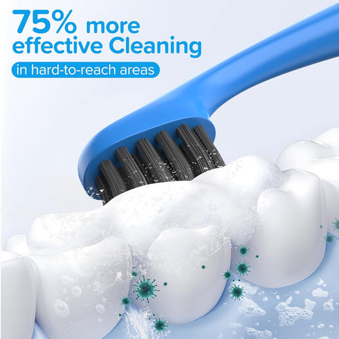 Replacement Toothbrush Heads Compatiable with BURST Kids Electric Toothbrush 10 Pack - Soft Charcoal Bristles for Gentle on gum & Deep Cleaning, Blue