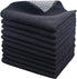 SINLAND Microfiber Dish Cloth, 10 Pack, 12 Inch x 12 Inch, Best Kitchen Washcloths with Poly Scour Side, Black