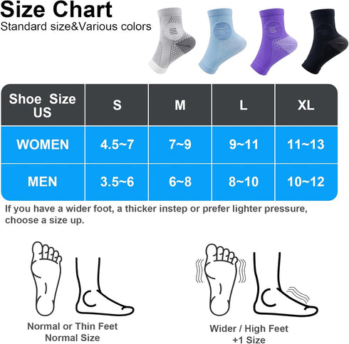 3 Pairs Neuropathy Socks for Women & Men, Nano Comprex Ankle Sleeves for Neuropathy Pain, Anti Fatigue Compression