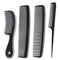 Mars Wellness 4 Piece Professional Comb Set - Black USA MADE Fine Pro Tail Combs for Men and Women