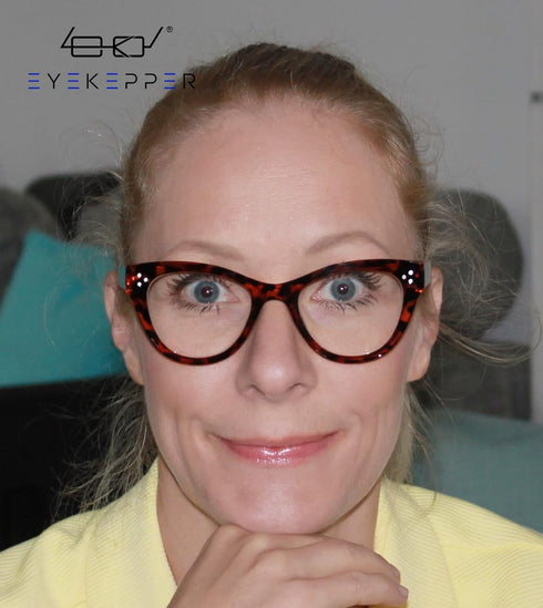 Eyekepper Large Cateye Design Reading Glasses - Oversized Readers for Women (Red)
