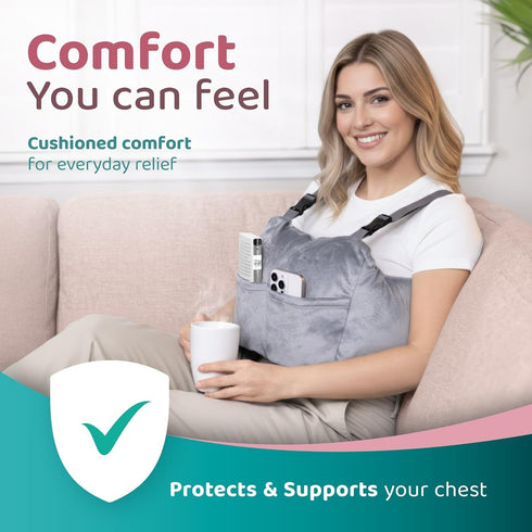 Pack, Zomaple Mastectomy Recovery Pillow with Strap, Gel Seat Belt Cover & Shower Lanyard Post-Op Essentials, Breast
