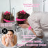 Wecoe Pink Rose Red Spa Headband And Wristband Set Skincare Headband For Washing Face Hair Claw Clips For Thick Hair Cute Puffy Sponge Bubble Makeup Headband Wrist Towels Scrunchies For Women Girls