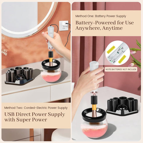 Electric Makeup Brush Cleaner and Dryer Machine - Super Fast Cleaning and Drying for Makeup Brushes