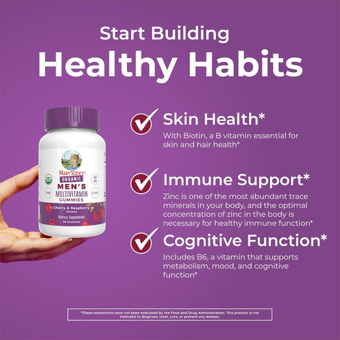 Gummy Immune 60 Count MaryRuth Organics Mens Vitamin | USDA | Vegan | Daily Multivitamins for Support | Non-GMO |