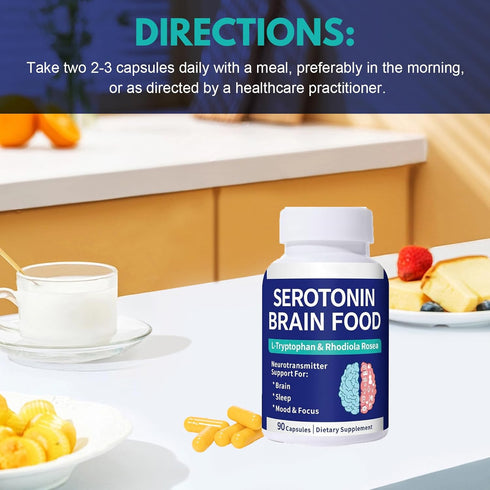 Smelling salts 1250mg 400mg 90 Serotonin Supplement - Serotonin Booster with L-Tryptophan & Rhodiola Rosea - Boost