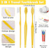 Pack 50, Set 5g HOFASON Disposable Toothbrushes with Toothpaste of Yellow Hollow Travel Toothbrush with Bulk Toothpaste