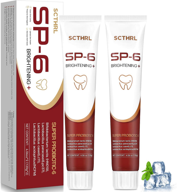 SCTHRL SP-6 Probiotic Whitening Fluoride Free Toothpaste, Upgraded Formula | Ultra Brightening |