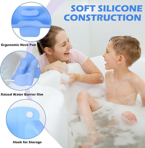 Jhua Portable Hair Washing Station for Kids Sink Bathtub Hair Washing Basin, Silicone Tear-Free Shampoo Bowl Wash Basin