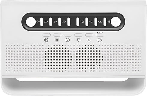 wkao Desktop Essential Oil Diffuser with 7 Colors Flame and Wireless Speaker, White
