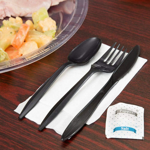 100 Plastic Forks Black Medium Weight, Disposable Cutlery for Celebrations, Parties, Events, Everyday Use