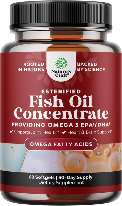 Omega 3 Fish Oil Supplement, 2000 mg per Serving, EPA DHA Fish Oil, Immune Booster Brain Vitamins, Mood Boost, Liver