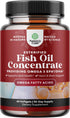 Omega 3 Fish Oil Supplement, 2000 mg per Serving, EPA DHA Fish Oil, Immune Booster Brain Vitamins, Mood Boost, Liver