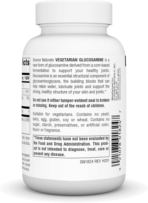 Source Naturals Vegetarian Glucosamine, 750 mg, 60 Tablets