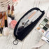 Aosbos Small Travel Makeup Brush Holder Bag, Black Cosmetic Pouch Organizer for Makeup Brush Traveling Case
