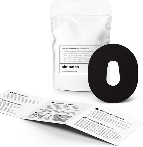 SIMPATCH Dexcom G6 Adhesive Patch - Pack of 25 - Available in Multiple Colors (Black)
