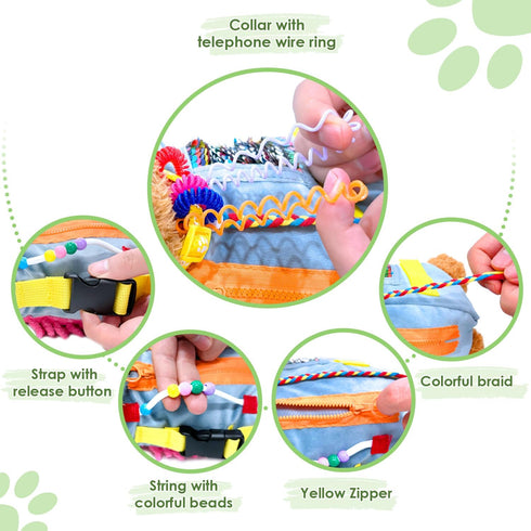 SZDMDISLET Fidget Sensory Dog Blanket for Elderly | Premium Dementia Activities for Seniors Items | Engaging Sensory