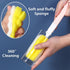INVODA 4PCS Bottle Brush, Long Handle Cup Cleaner Brush Sponge, Detachable Handle for Baby Bottle Dishwashing