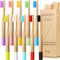 10 Pieces Kids Bamboo Toothbrush - Natural Soft Bristle Wooden Toothbrushes for Toddlers Adults, BPA-Free