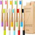 10 Pieces Kids Bamboo Toothbrush - Natural Soft Bristle Wooden Toothbrushes for Toddlers Adults, BPA-Free