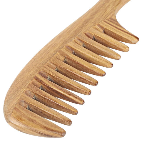 Onedor Handmade 100% Natural Green Sandalwood Hair Combs - Anti-Static Natural Hair Detangler Wooden Comb