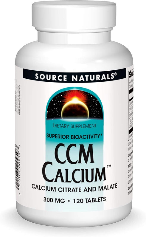 Source Naturals CCM Calcium, Calcium Citrate and Malate, 300 mg, 120 Tablets