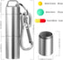 Small Pill Case (2 Compartments Design), Portable Metal Pill Holder Keychain, Waterproof Pill Box Container Mini Stainless Steel Pill Organizer for Travel Purse Pocket