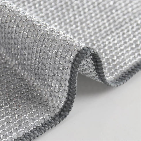 Ohraina (5 Pack) Non-Scratch Scrubbing Wire Dishwashing Rags, Double Stainless Steel Scrubber, Steel Wire Dish Towel