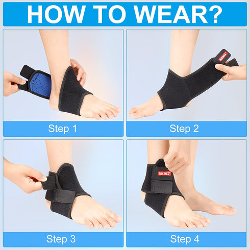 Kids Ankle Brace Supports Breathable Neoprene Ankle Stabilizer Adjustable Protector Wraps for Sports Protection 2PCS