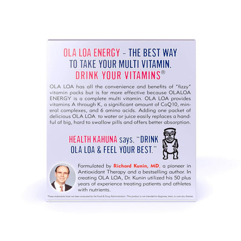 Ola Loa Energy Cran-Raspberry Multi Vitamin Drink Mix - 30 Packets, Gluten Free