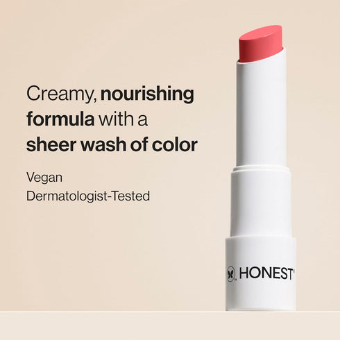 Honest Beauty Moisturizing Vegan Tinted Lip Balm, Antioxidant-rich Acai Extracts + Avocado Oil, Paraben Free, Summer