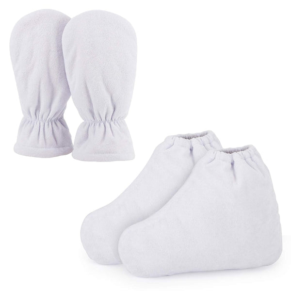 Segbeauty Paraffin Bath Mitts, Thick Snug Elastic Opening Wax Glove and Bootie with Double Terry Clothes for Heat