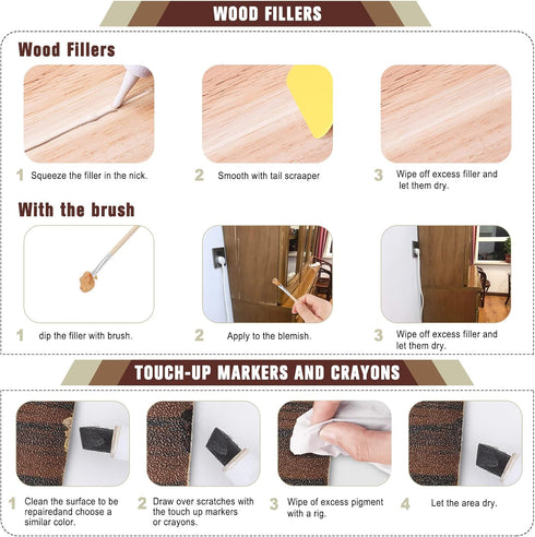 Furniture Repair Kit - Wood Touch Up Maker to Restore Any Wood Furniture, Set of 39