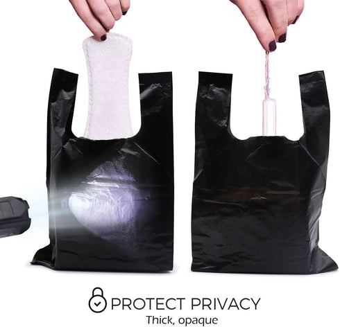 Personal Disposal Bags, Sanitary Napkin Bags Set of 300 Pack, Black Little Waste Bags