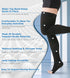 MGANG Medical Thigh High Compression Stockings - Open Toe, 20-30 mmHg, Black XXL, for Varicose Veins