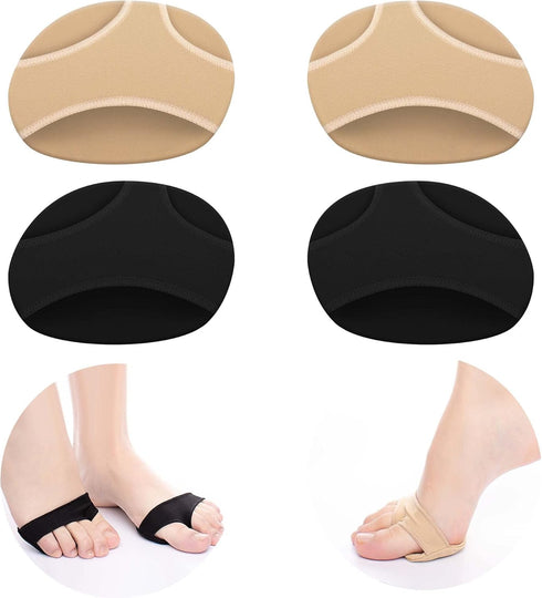 2 Pairs Forefoot Pads - Ball of Foot Cushioning Sleeves for Pain Relief from Callus and Bunion (Honeycomb Gel)
