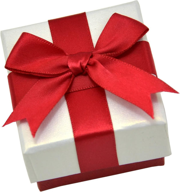 Paialco Jewelry Package Paper Gift Box - Red Ribbon Bow-Knot, 2.25 x 2.25 Inches