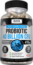 Kaya Naturals Probiotic 40 Billion CFU, 60 Vegetable Capsules, Natural Supplement for Gut Health & Immune Support