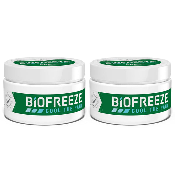 Biofreeze Menthol Pain Relieving Cream 3 OZ Jar (Pack Of 2) - Pain Relief for Sore Muscles and Joints