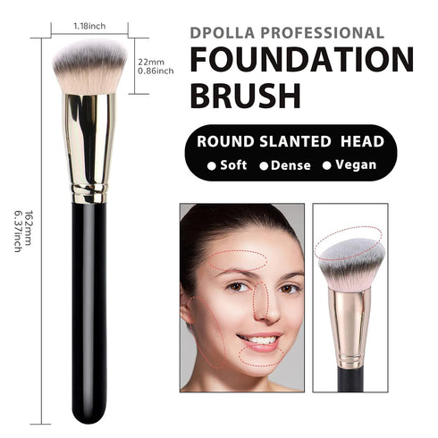 Makeup Brushes DPOLLA Pro Foundation & Flawless Concealer Brush, Premium Luxe Hair for Blending Liquid & Mineral Makeup