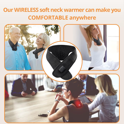 Wireless Neck Heating Pad - Heat Wrap for Neck Pain Relief, Electric Heating Pad Using Graphene Heating Film, Auto Shut