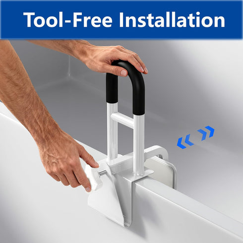 songsoso 3.1 6.7 Inch 300 lbs Bathtub Safety Rail, Bathtub Handle Grab Bar with Non-Slip Grip for Seniors, Elderly